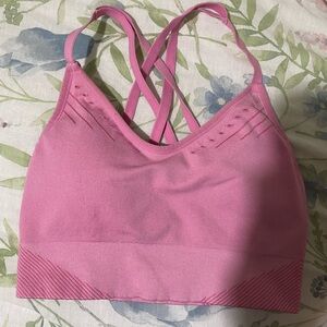 Pink sports bra